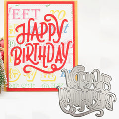 Large Words Happy Birthday Metal Cutting Dies for Scrapbooking