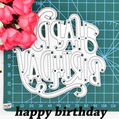 Large Words Happy Birthday Metal Cutting Dies for Scrapbooking