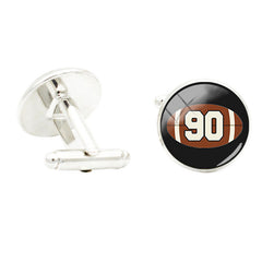 Baseball Team Numbers Glass Cufflinks Suit Shirt Rhodium Plated Sports Jewelry