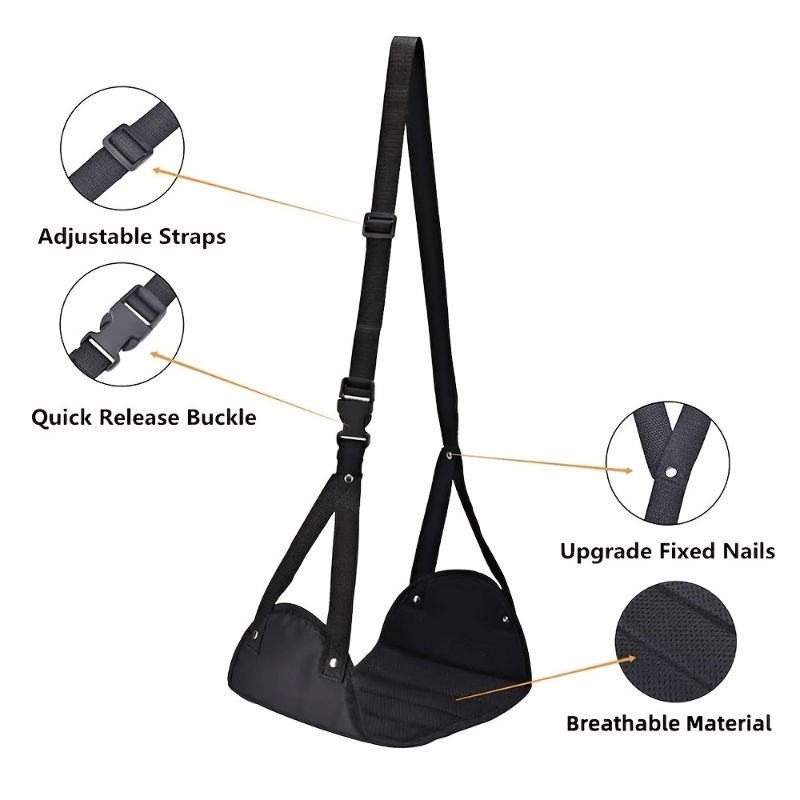 Portable Airplane Footrest Hammock, Travel Lightweight Foot Rest