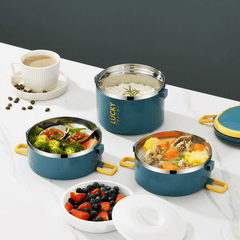 Large Capacity Stainless Steel Lunch Box Set with Bag
