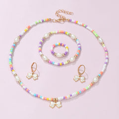 Kids Boho Beads Drip Bow Knot Set