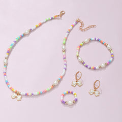 Kids Boho Beads Drip Bow Knot Set