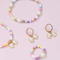 Kids Boho Beads Drip Bow Knot Set