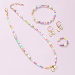 Kids Boho Beads Drip Bow Knot Set