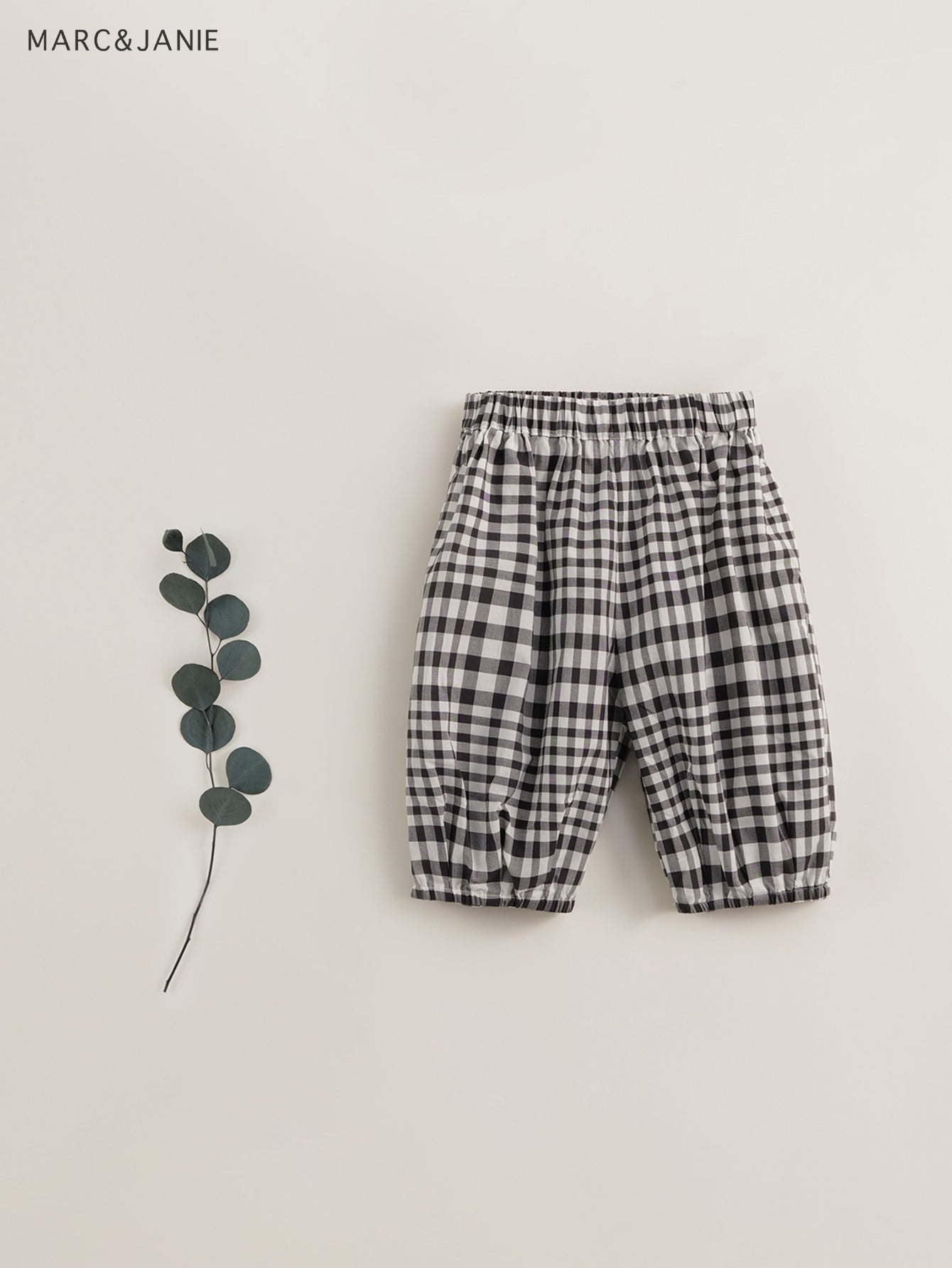 Girls Plaid Crop Pants Kids Cotton Cropped Pants
