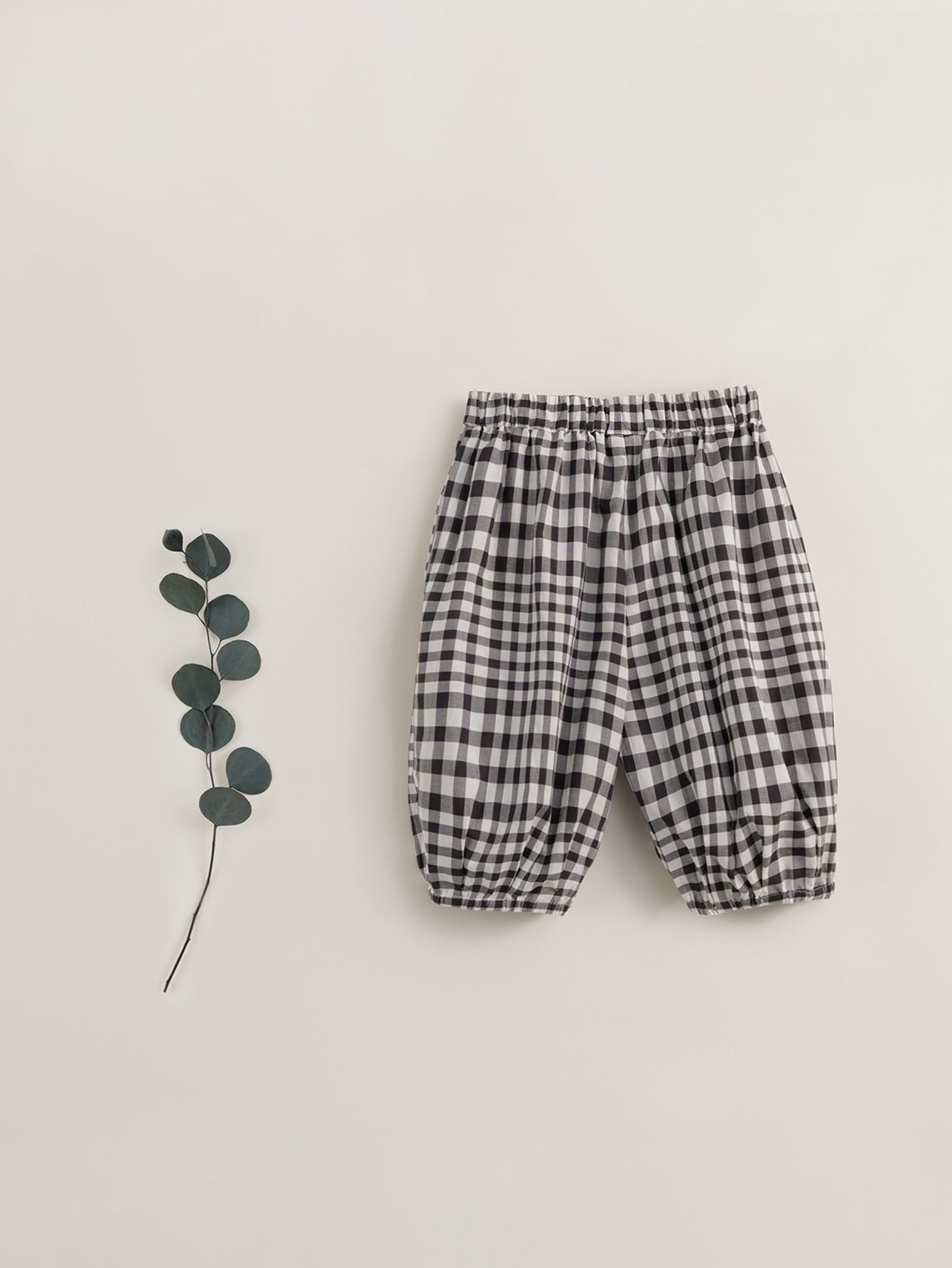 Girls Plaid Crop Pants Kids Cotton Cropped Pants