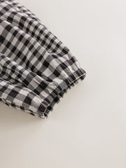 Girls Plaid Crop Pants Kids Cotton Cropped Pants