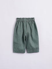 Girls Summer Elastic Linen Pants Assorted Colors Kids Lace Waist