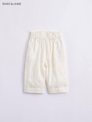 Girls Summer Elastic Linen Pants Assorted Colors Kids Lace Waist