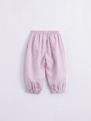 Girls Summer Linen Pants Kids Lace Tunic Casual Pants