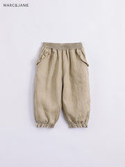 Girls Summer Linen Pants Kids Lace Tunic Casual Pants