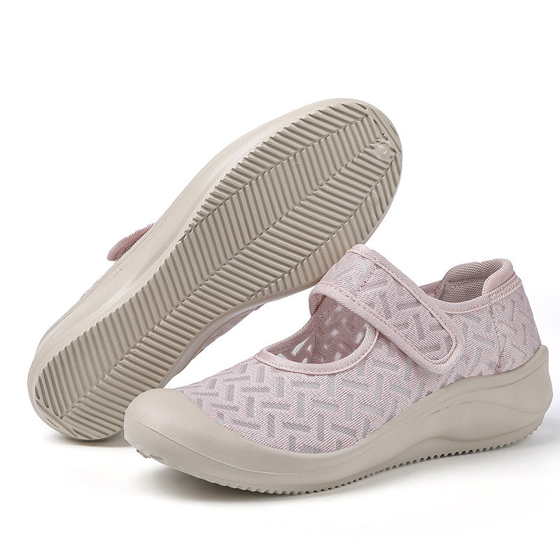 Women's Wedge Sports Shoes Casual Hook & Loop Non Slip Shoes Comfy Low Top Shoes