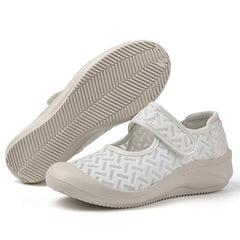 Women's Wedge Sports Shoes Casual Hook & Loop Non Slip Shoes Comfy Low Top Shoes