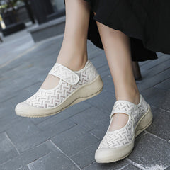 Women's Wedge Sports Shoes Casual Hook & Loop Non Slip Shoes Comfy Low Top Shoes