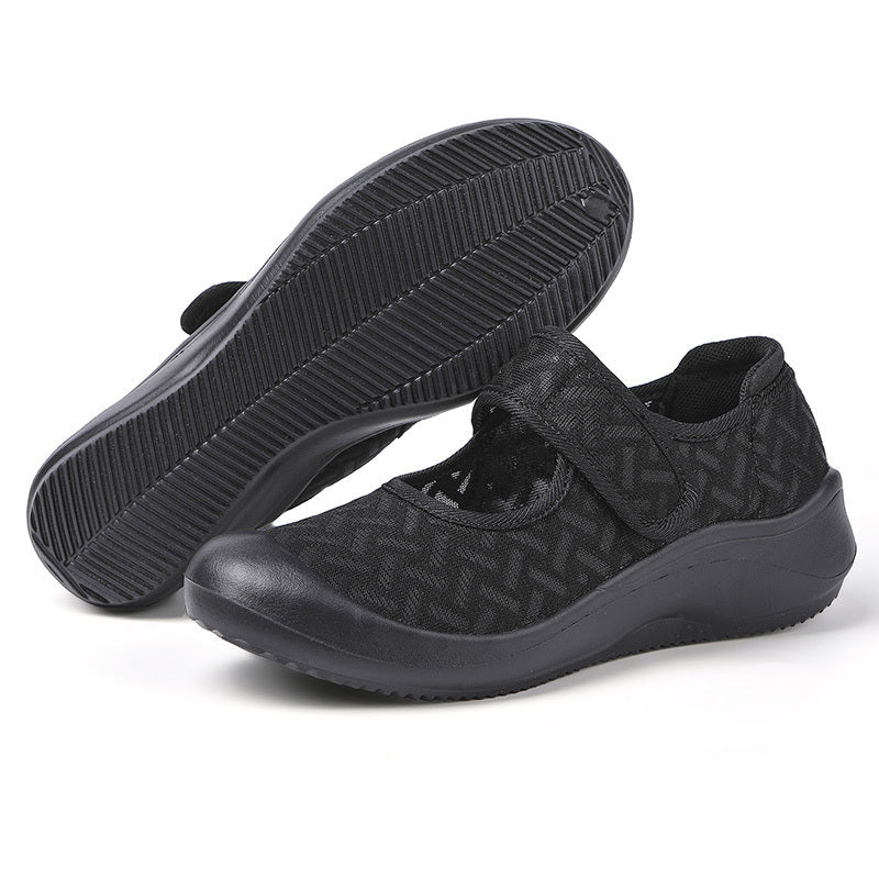Women's Wedge Sports Shoes Casual Hook & Loop Non Slip Shoes Comfy Low Top Shoes