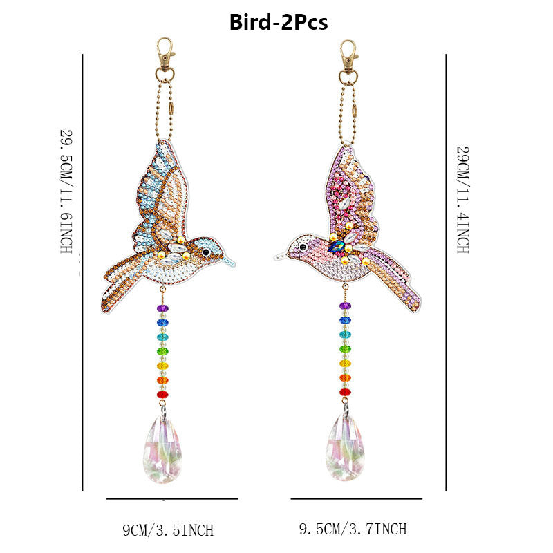 2pcs Animal Wind Chime DIY Diamond Painting Pendant