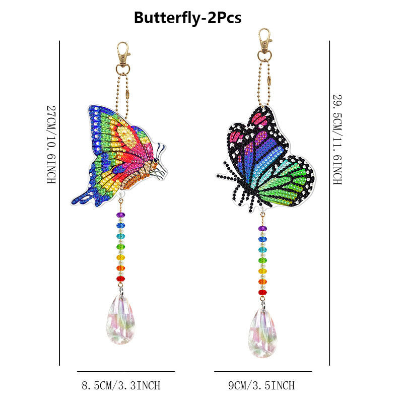 2pcs Animal Wind Chime DIY Diamond Painting Pendant