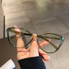 Light Blocking Glasses Cat Eye Clear Lens Anti Eyestrain