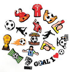 16pcs Football No 10 No 7 Crocs PVC Decoration Buckle Shoes Accessories