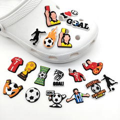 16pcs Football No 10 No 7 Crocs PVC Decoration Buckle Shoes Accessories