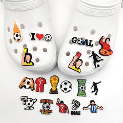 16pcs Football No 10 No 7 Crocs PVC Decoration Buckle Shoes Accessories