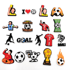 16pcs Football No 10 No 7 Crocs PVC Decoration Buckle Shoes Accessories