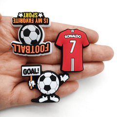 16pcs Football No 10 No 7 Crocs PVC Decoration Buckle Shoes Accessories