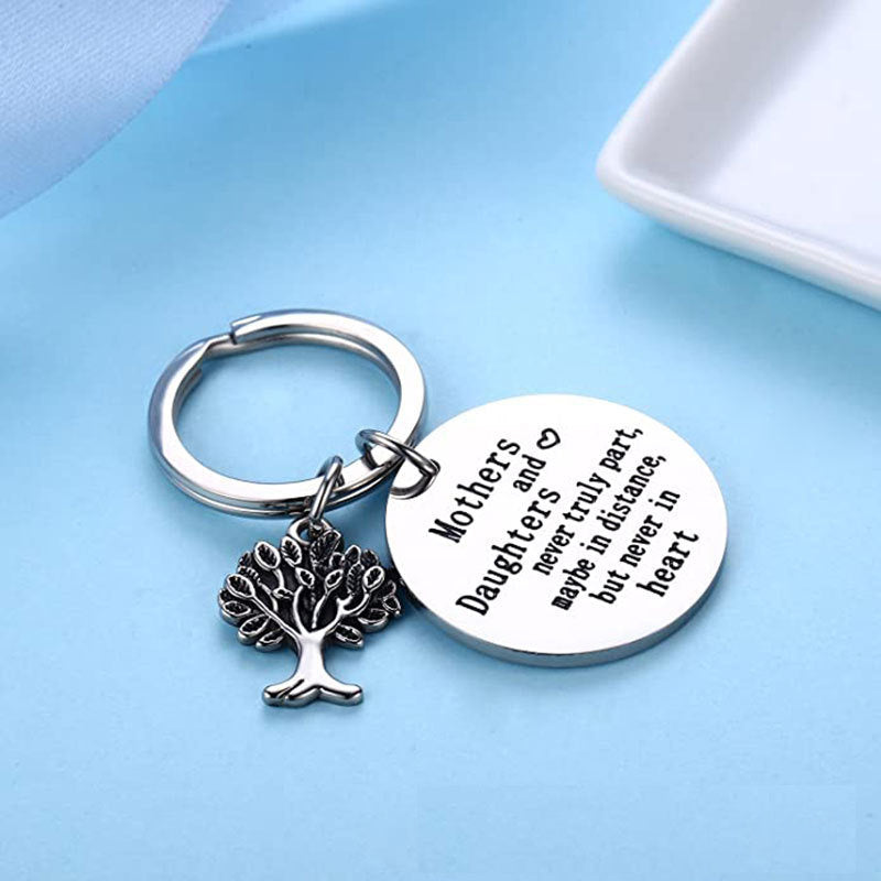Mother Daughter Love Stainless Steel Keychain