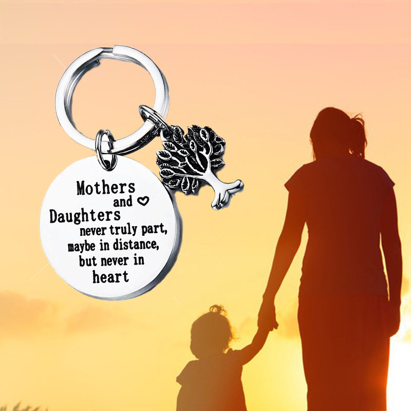 Mother Daughter Love Stainless Steel Keychain