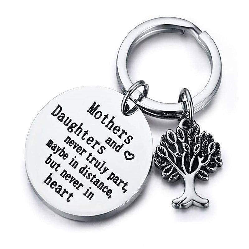 Mother Daughter Love Stainless Steel Keychain