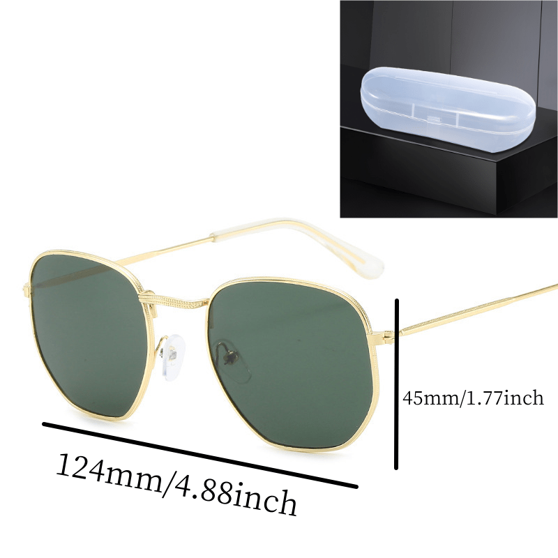 Square Metal Frame Sunglasses UV400