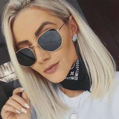 Square Metal Frame Sunglasses UV400