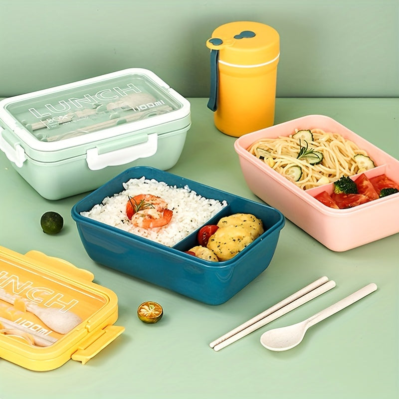 Portable 2 Layer Lunch Box with Spoon & Chopsticks