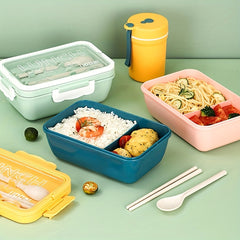 Portable 2 Layer Lunch Box with Spoon & Chopsticks