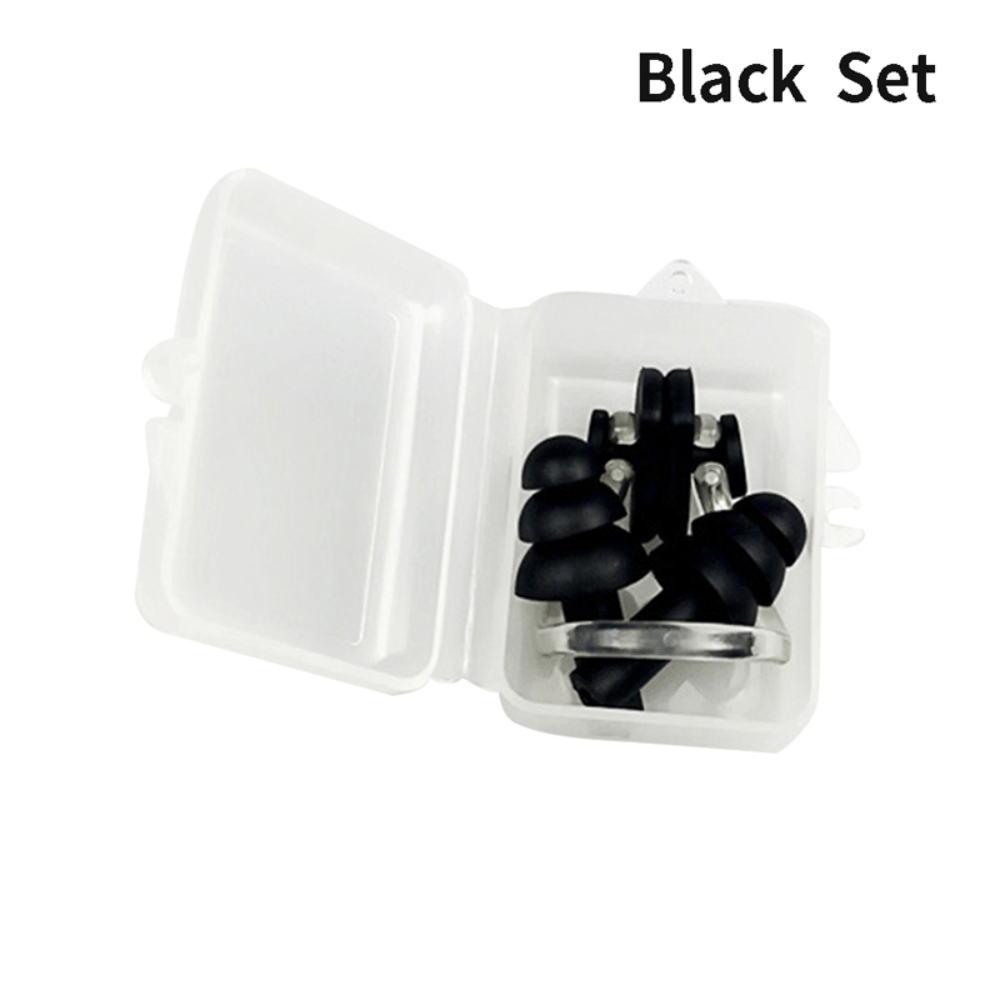 Waterproof Swimming Earplugs & Nose Clip Set with Case Soft Silicone