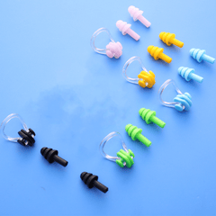 Waterproof Swimming Earplugs & Nose Clip Set with Case Soft Silicone