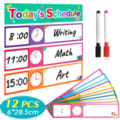 12-Piece Visual Schedule Pocket Chart Add-Ons for Toddlers & Classroom