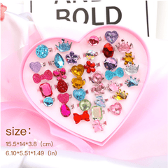 Kids Resin Rhinestone Rings Hand Jewelry Gift for Girls
