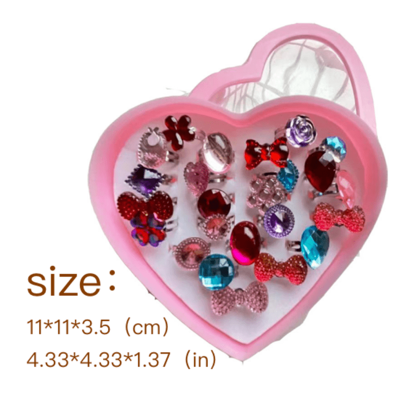 Kids Resin Rhinestone Rings Hand Jewelry Gift for Girls