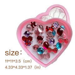 Kids Resin Rhinestone Rings Hand Jewelry Gift for Girls