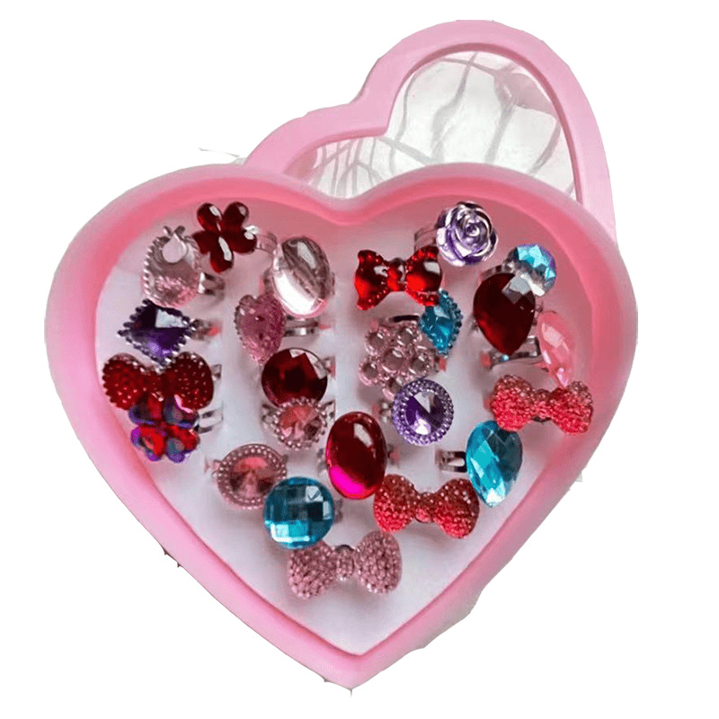 Kids Resin Rhinestone Rings Hand Jewelry Gift for Girls