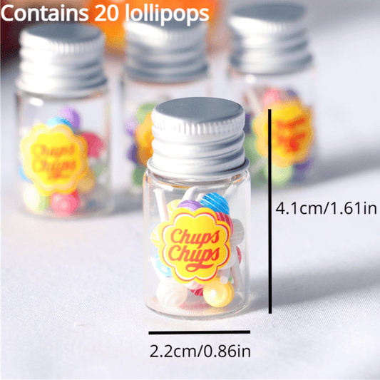 Dollhouse Kitchen Food DIY Play Props 15pcs for Kids Lollipops Cans & More