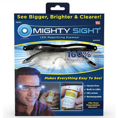Lighted Magnifying Reading Glasses Power Zoom Unisex Night Vision Eyeglass