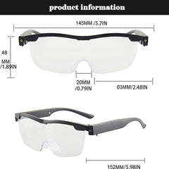 Lighted Magnifying Reading Glasses Power Zoom Unisex Night Vision Eyeglass