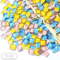 300pcs 1cmx1cm Mosaic Glass Tile Squares for Crafts & Decoration