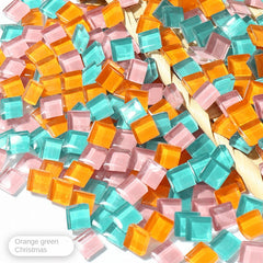 300pcs 1cmx1cm Mosaic Glass Tile Squares for Crafts & Decoration