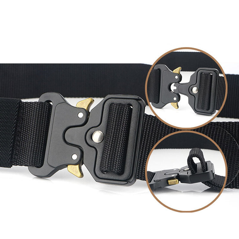 Men's Tactical Belt Quick Release Elastic Casual Nylon Tooling Training Belt