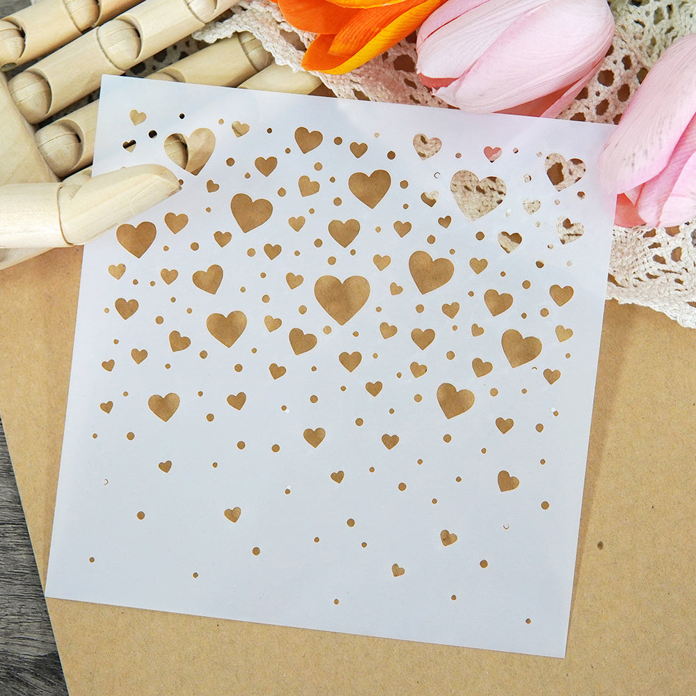 Love Of All Sizes DIY Craft Layering Stencils For Wall Painting Scrapbooking Alb