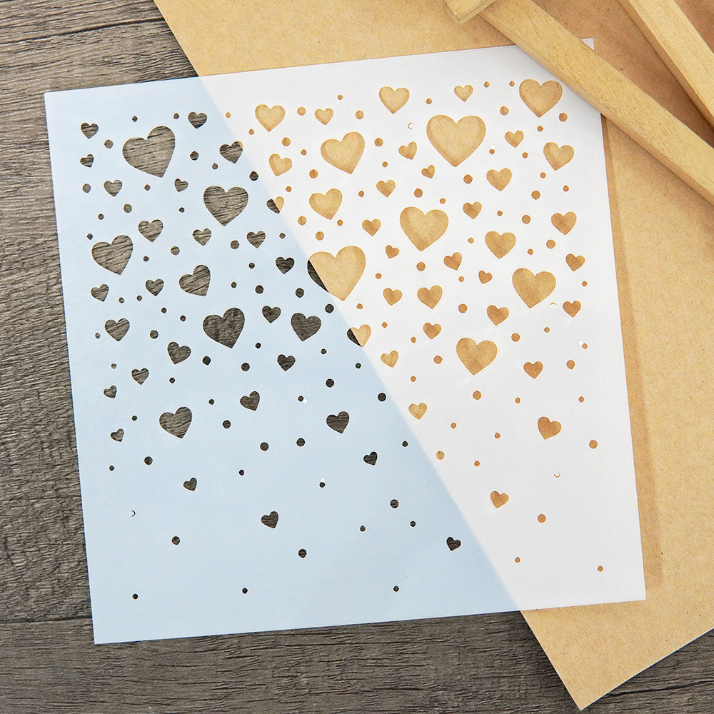 Love Of All Sizes DIY Craft Layering Stencils For Wall Painting Scrapbooking Alb